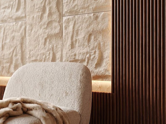 3D Wall Panels with Glue Beige 60x120cm