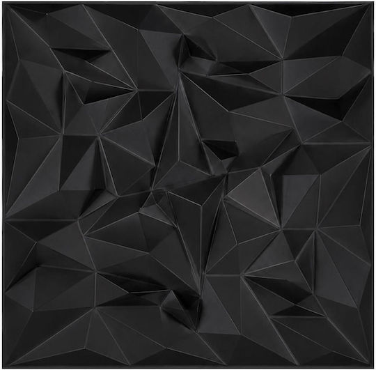 3D Embossed Decorative Wall Panel PVC 50cm x 50cm Diamond Black 1 Piece D101b