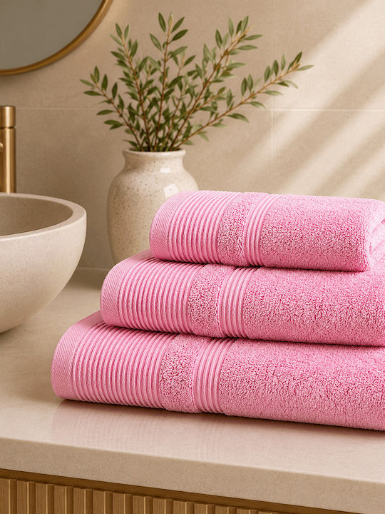 Astron Italy Πετσέτα Χεριών 30x50εκ. Pink Βάρους 600gr/m²