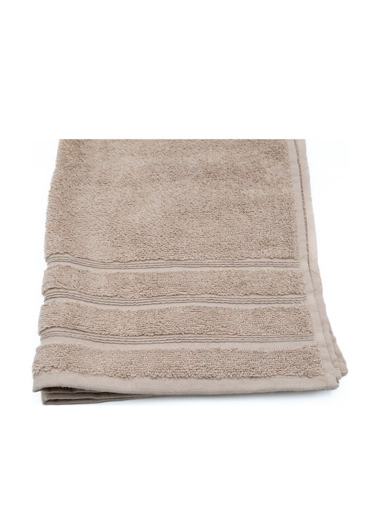 Sidirela Πετσέτα Προσώπου Line 50x90εκ. Beige Βάρους 550gr/m²