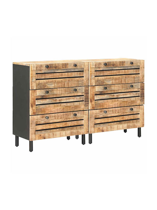 Chest of Drawers from Solid Wood Multicolour 120x33x75cm