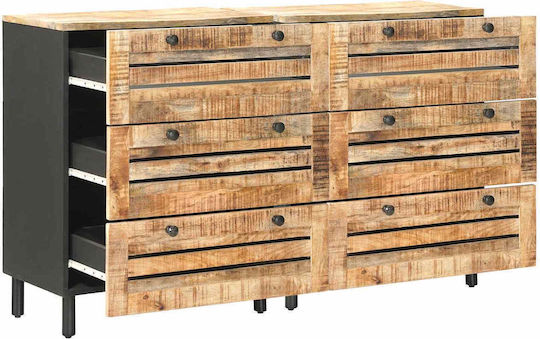 Скрин за Спалня от Масивно Дърво Многоцветен 120x33x75см.