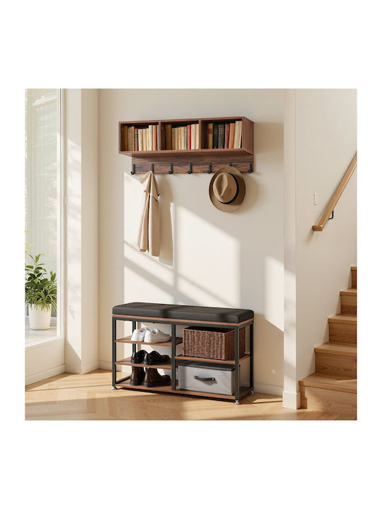 Hallway Furniture with Hanger & Wardrobe Rustic Brown 80x30x48cm