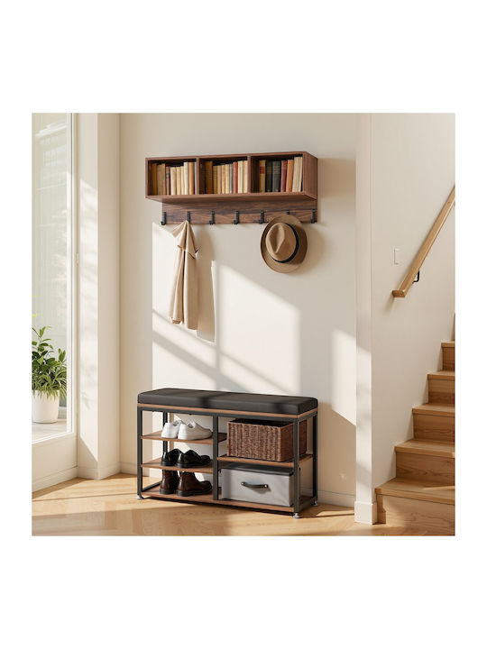 Hallway Furniture with Hanger & Wardrobe Rustic Brown 80x30x48cm