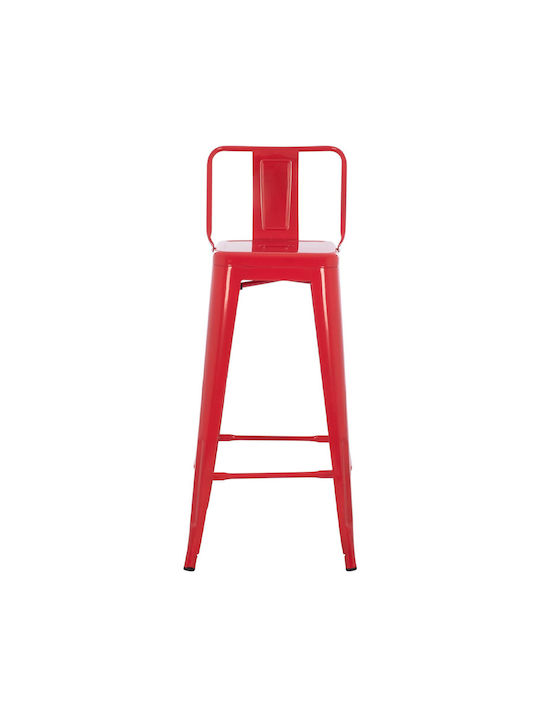 Hocker Bar mit Rückenlehne Metall Red 42x42x100cm