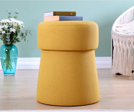 Hocker Für das Wohnzimmer Gepolstert mit Stoff Beans Mustard