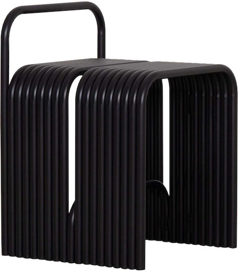 Taburet Cameră de Zi Metalic Negru 40x38x55cm