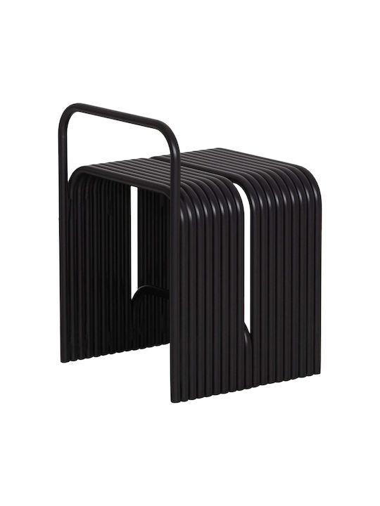Hocker Für Das Wohnzimmer Metallisch Schwarz 40x38x55cm