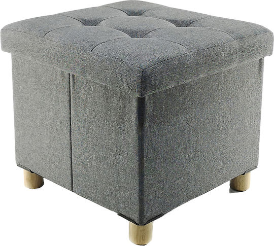 Табуретка Дневна стая Сгъваемо с Място за Съхранение Текстил Grey Fabric 38x38x34бр
