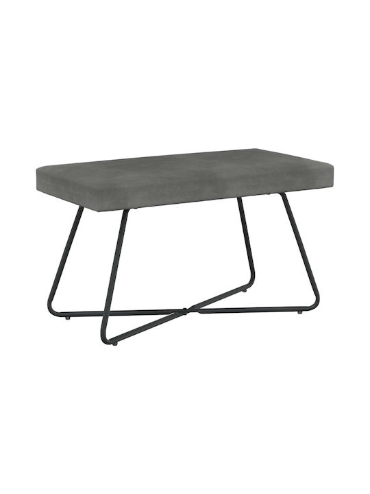 Samt Tabouret Mit Dunkelgrau 80x40x45cm