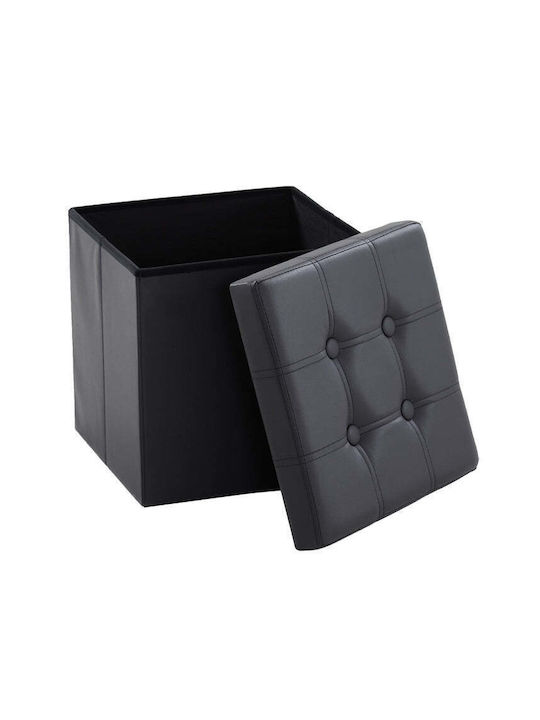 Taburet Camera De Zi Cu Spațiu De Depozitare Lemn Gri 38x38x38cm