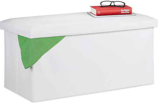 Scaun Camera de zi Cu spațiu de depozitare Alb 37.5x76.5x38.5buc Scaun Camera de zi Cu spațiu de depozitare Alb 37.5x76.5x38.5buc