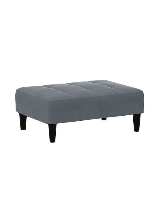 Stool Footstool Upholstered with Velvet Dark Grey 77x55x31cm