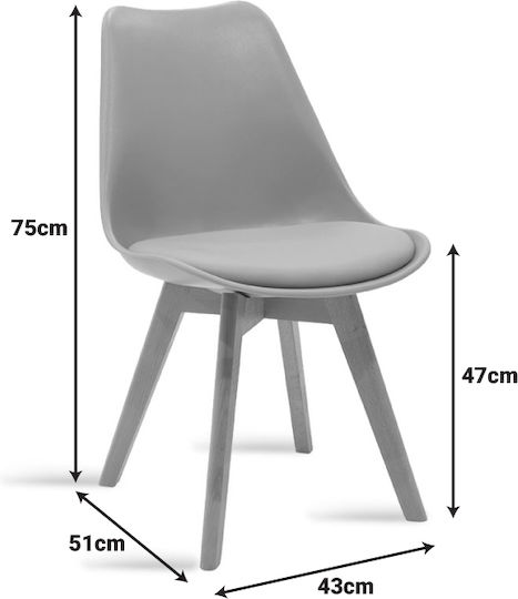 Dining Room Set Gaston with 4 Chairs 120x75cm