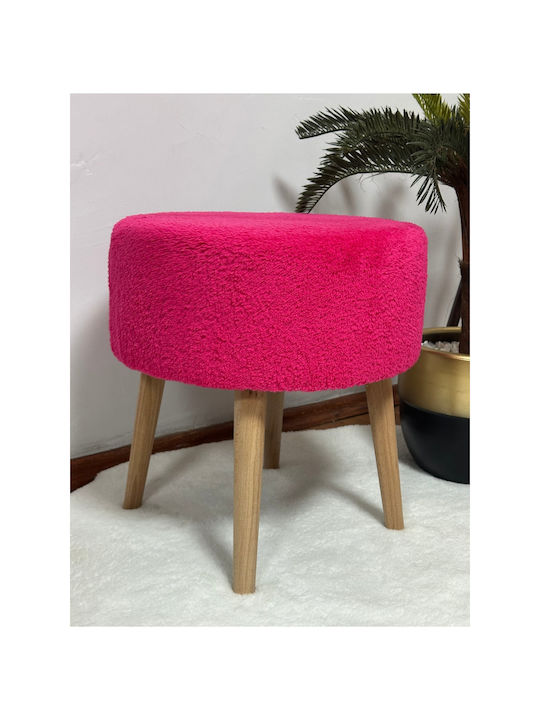 Living Room Wooden Pink Stools