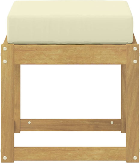 Wooden Outdoor Chair White with Cushion 43x43x45cm