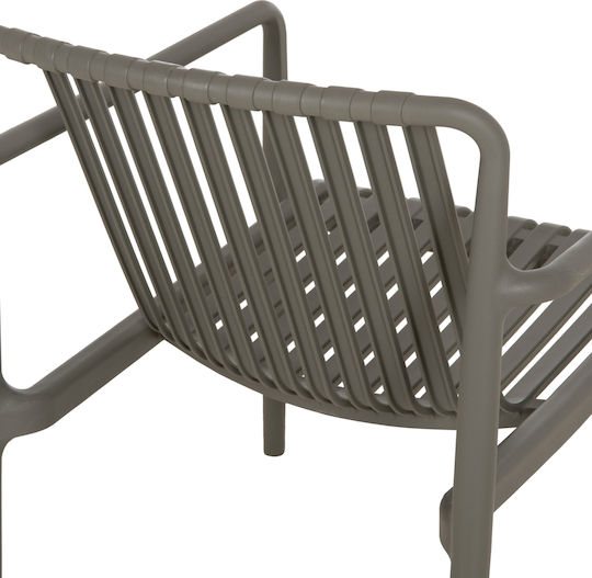 Fotoliu de Exterior din Polipropilenă Lounge Verde Olive 66x77x76cm