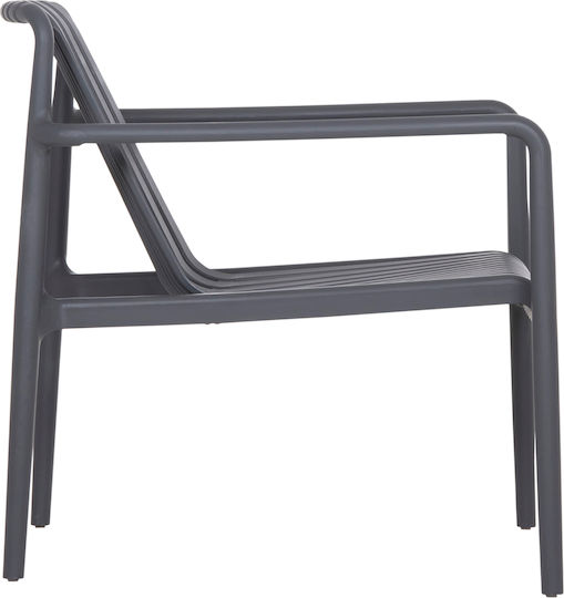 Gartenstühle Außenbereich Polypropylen Lounge Grau 66x77x76cm