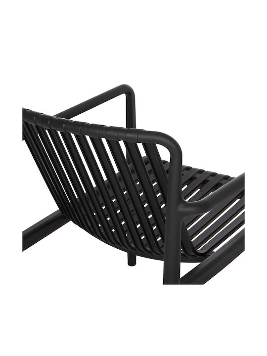 Fotoliu de Exterior din Polipropilenă Lounge Negru 66x77x76cm
