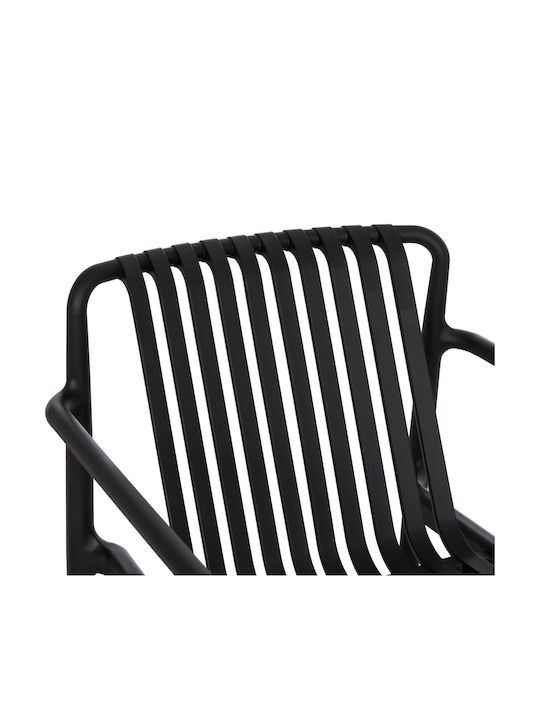 Fotoliu de Exterior din Polipropilenă Lounge Negru 66x77x76cm