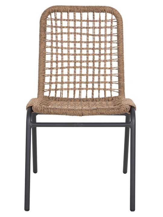 Outdoor Chair Aluminum Spano Anthracite-beige 2pcs 46x59x80cm