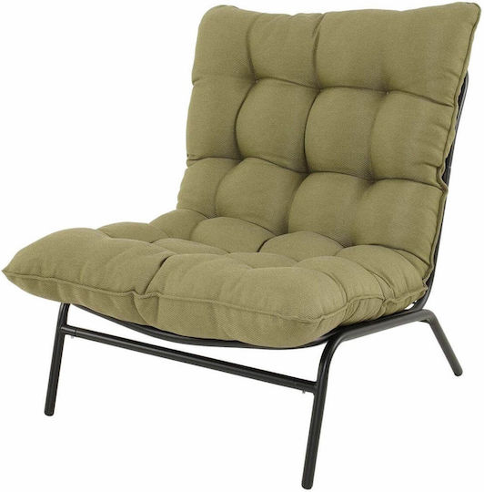 Gartenstühle Metallisch Olive mit Kissen 87x70x77,5cm