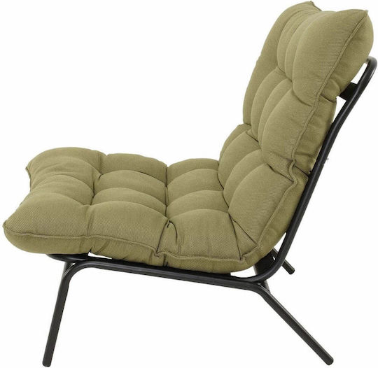 Gartenstühle Metallisch Olive mit Kissen 87x70x77,5cm