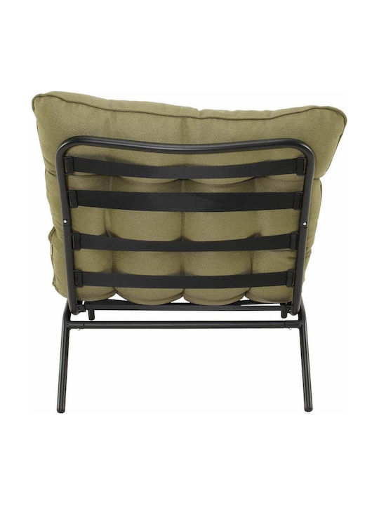 Gartenstühle Metallisch Olive mit Kissen 87x70x77,5cm