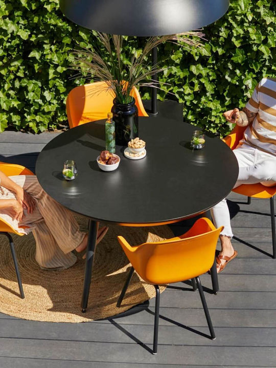 Outdoor Plastic Orange Chair 2 Pieces 55x58x85 cm