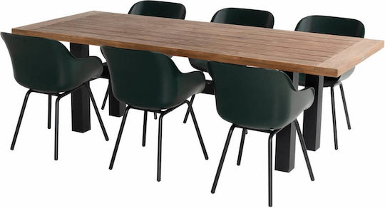 Scaun De Exterior Din Plastic Verde Închis 2 Buc 55x58x85 Cm