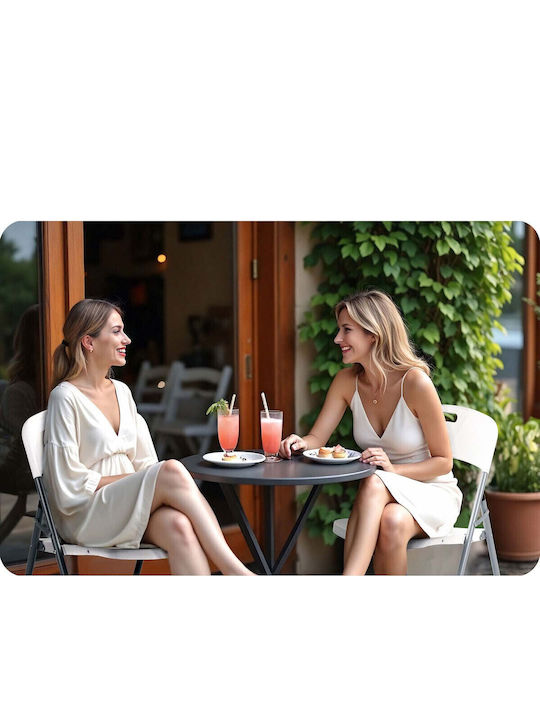 Scaun de catering Plastic Alb 2buc 46x50x80cm