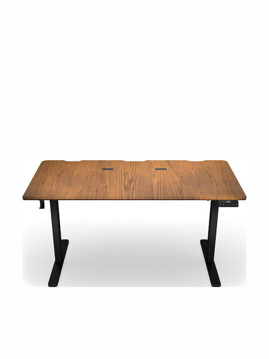 Ηλεκτρικό Γραφείο Gaming Atlas Ξύλινο Dark Wood