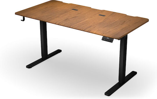 Ηλεκτρικό Γραφείο Gaming Atlas Ξύλινο Dark Wood