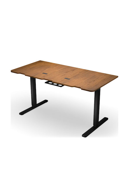 Ηλεκτρικό Γραφείο Gaming Atlas Ξύλινο Dark Wood