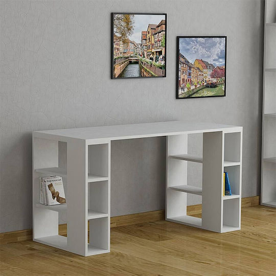 Бюро Colmar с Библиотека 140x60x75 см Бяло