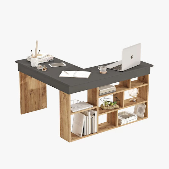 Γωνιακό Γραφείο Viana 115x120x72εκ. Atlantic Pine/ανθρακί Γωνιακό Γραφείο Viana 115x120x72εκ. Atlantic Pine/ανθρακί