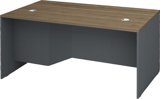 Professionelles Büro Venturo mit Integriertem Bücherregal 120x80x75cm Anthrazit - Karamell