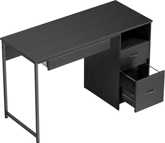 Birou de Calculatoare din Lemn Negru 120x52.3x76cm