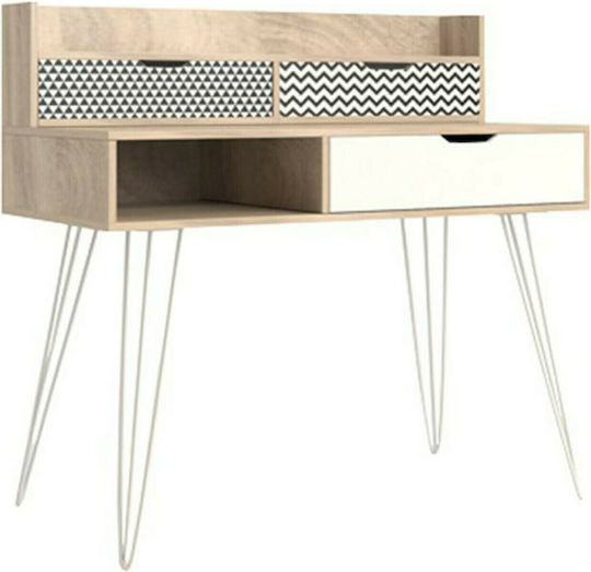 Σεκρετέρ Missoni 100x50x100εκ. Λευκό / Δρυς Σεκρετέρ Missoni 100x50x100εκ. Λευκό / Δρυς