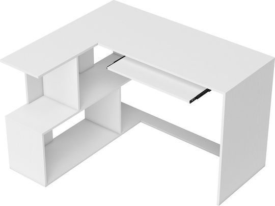 Corner Desk Wooden White 120x100x76cm