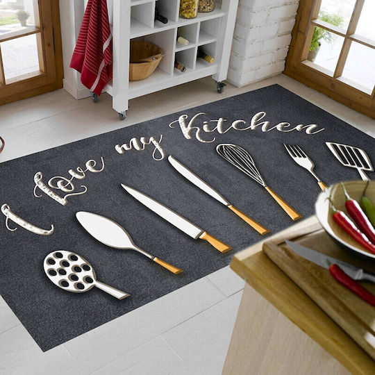 Dimcol Kitchen 256 Küchenmatte für den Flur mit rutschfestem Unterlage Multi 80x200εκ.