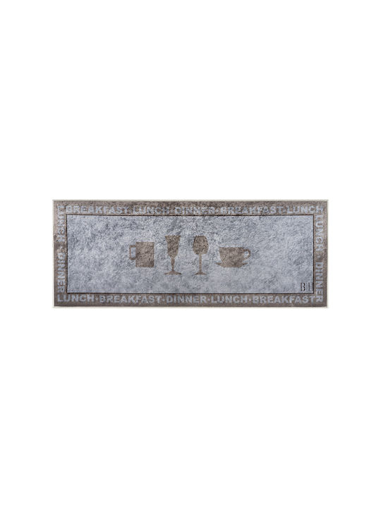 Beauty Home Χαλάκι Κουζίνας Διάδρομος Αδιάβροχο Γκρι 60x160εκ.