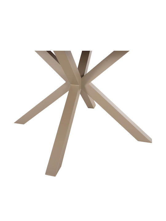 Masă De Exterior Polywood Cu Ramă Din Aluminiu Culoare Șampanie 120x120cm