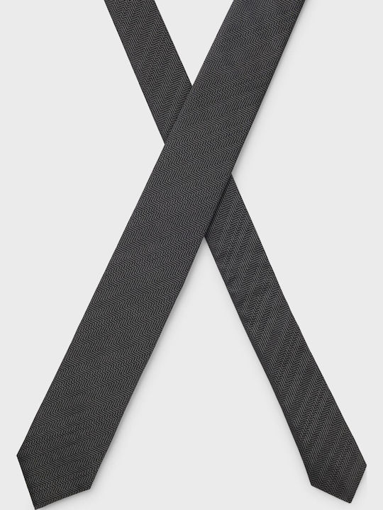 Hugo Men's Silk Printed Tie In Black Color