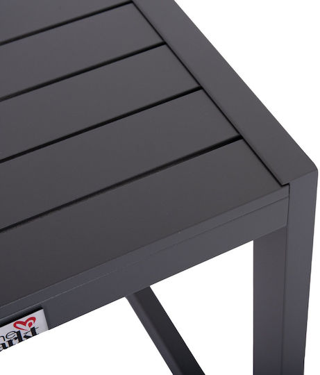 Sitting Room Outdoor Aluminum Table Dark Grey 42x43x53cm