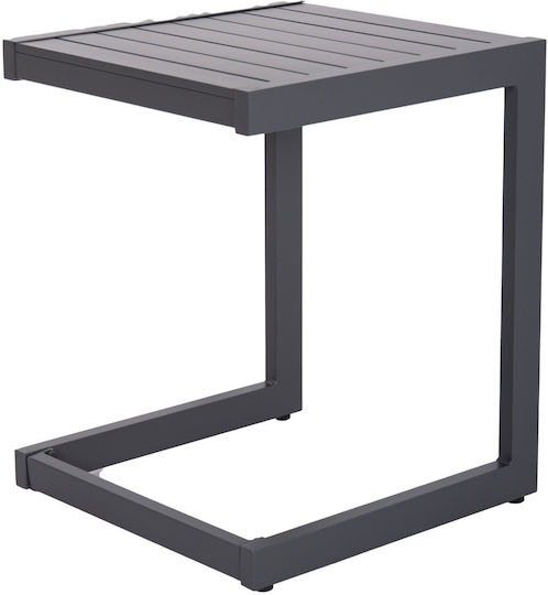Sitting Room Outdoor Aluminum Table Dark Grey 42x43x53cm