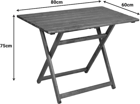 Tisch für kleine Außenbereiche Zusammenklappbar Retto 80x60x72cm