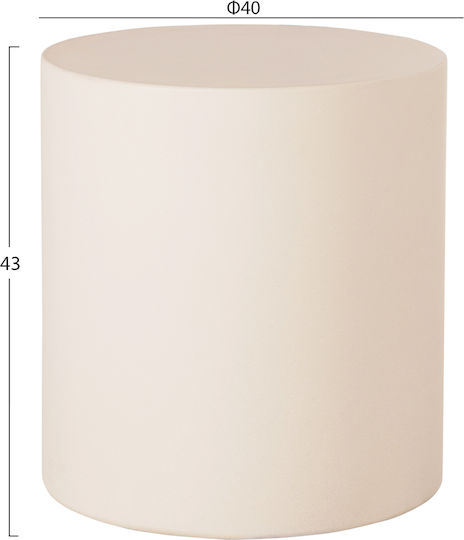 Auxiliary Table for Small Outdoor Spaces Made of Foldable Concrete Kyoko Beige 40x40x43cm