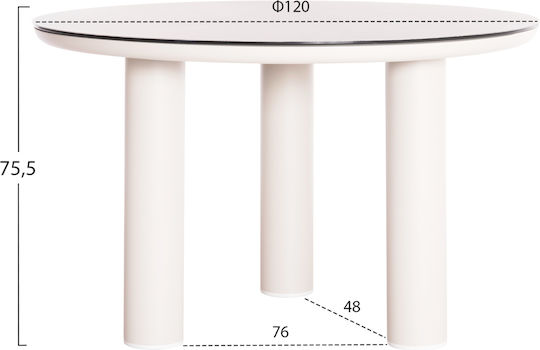 Dosun Table 120x120x75.5 White Dosun Table 120x120x75.5 White