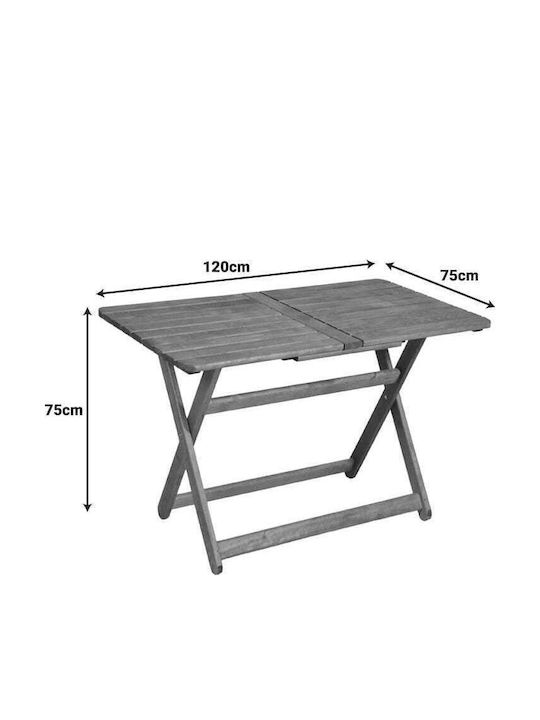 Wooden Masa pentru spații exterioare Pliabil Retto 120x75x71buc
